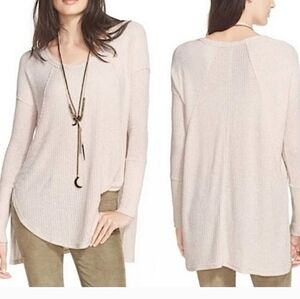 Free People Soft Beige Long Sleeve Top